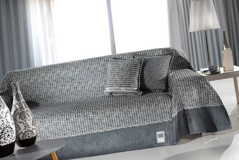 Ριχτάρι Πολυθρόνας 180x150εκ. Polycotton Chenille Parfait Anthracite Guy Laroche (Χρώμα: Ανθρακί) - Guy Laroche - 5206480625992