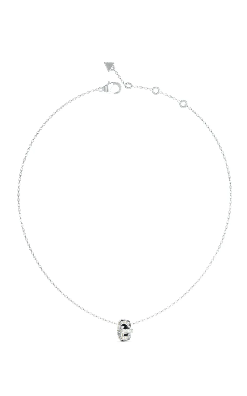 GUESS STEEL FABULOUS ME JUBN05191JWRHBKT/U Κολιέ Ασημένιο Με Δίχρωμο Σχέδιο Με Πέτρες