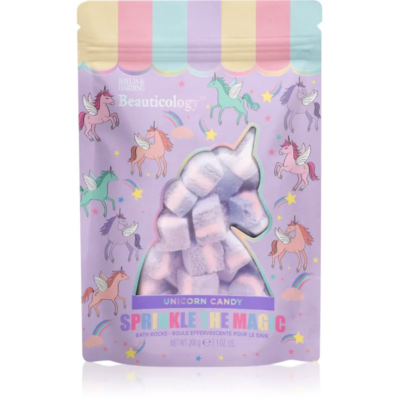 Baylis & Harding Beauticology Unicorn αφρώδης κύβος για το μπάνιο αρώματα Unicorn Candy 200 γρ