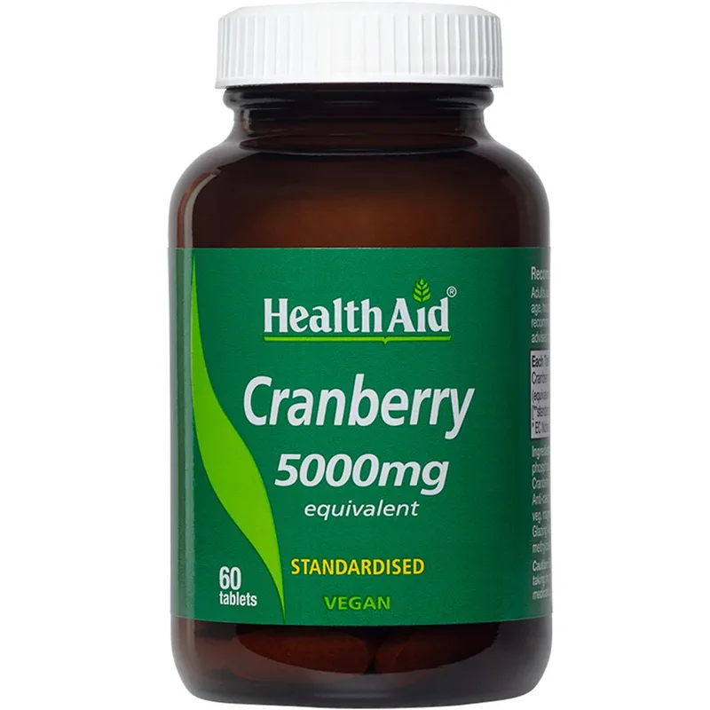 Health Aid Cranberry 5000mg Συμπλήρωμα Διατροφής Εκχυλίσματος Κράνμπερι για Αντιμετώπιση των Ουρολοιμώξεων & την Καλή Υγεία του Ουροποιητικού Συστήματος 60tabs