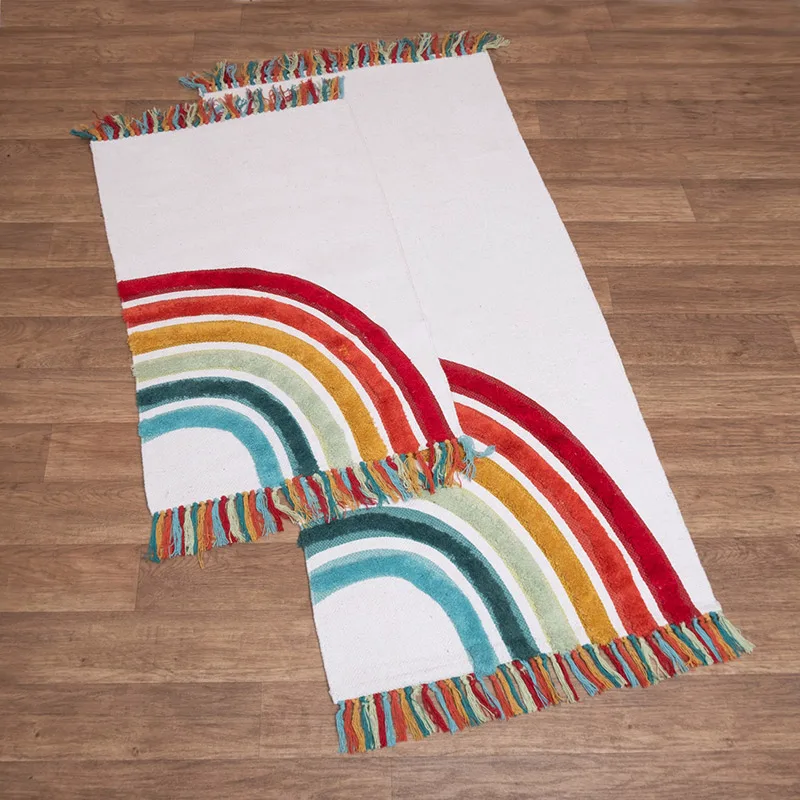 Παιδικό Χαλί 60X90 Viopros All Season Ουρανιο Τοξο Λευκό (60x90)