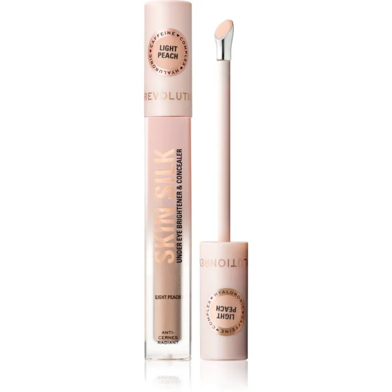Revolution Skin Silk Under Eye Brightener & Concealer λαμπρυντικός διορθωτής απόχρωση Light Peach 4 ml