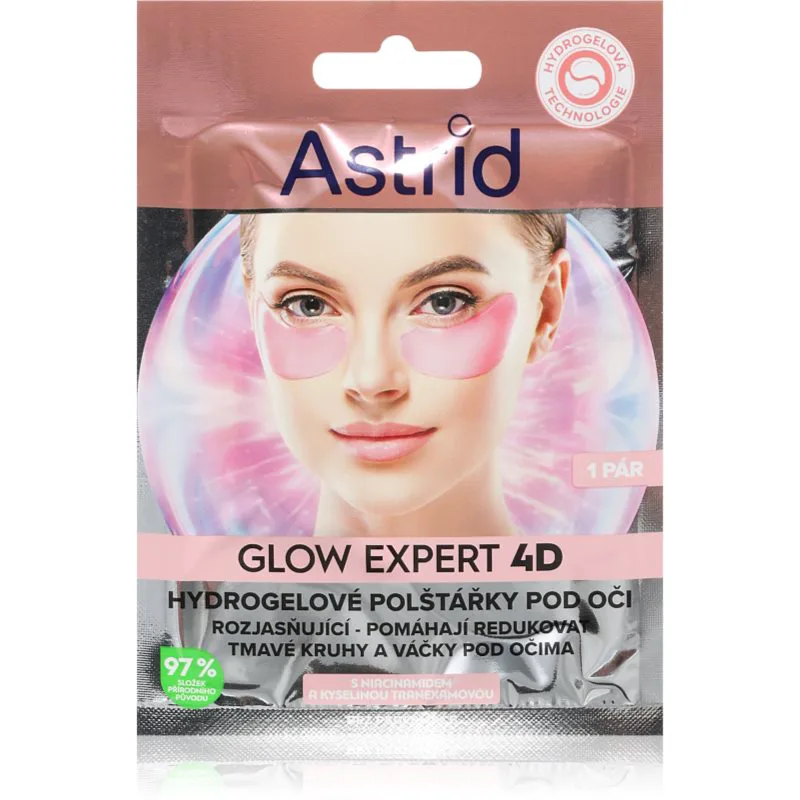 Astrid Glow Expert μάσκα για τα μάτια ενάντια στις ρυτίδες, τα θυλακία και τους μαύρους κύκλους 2 τμχ