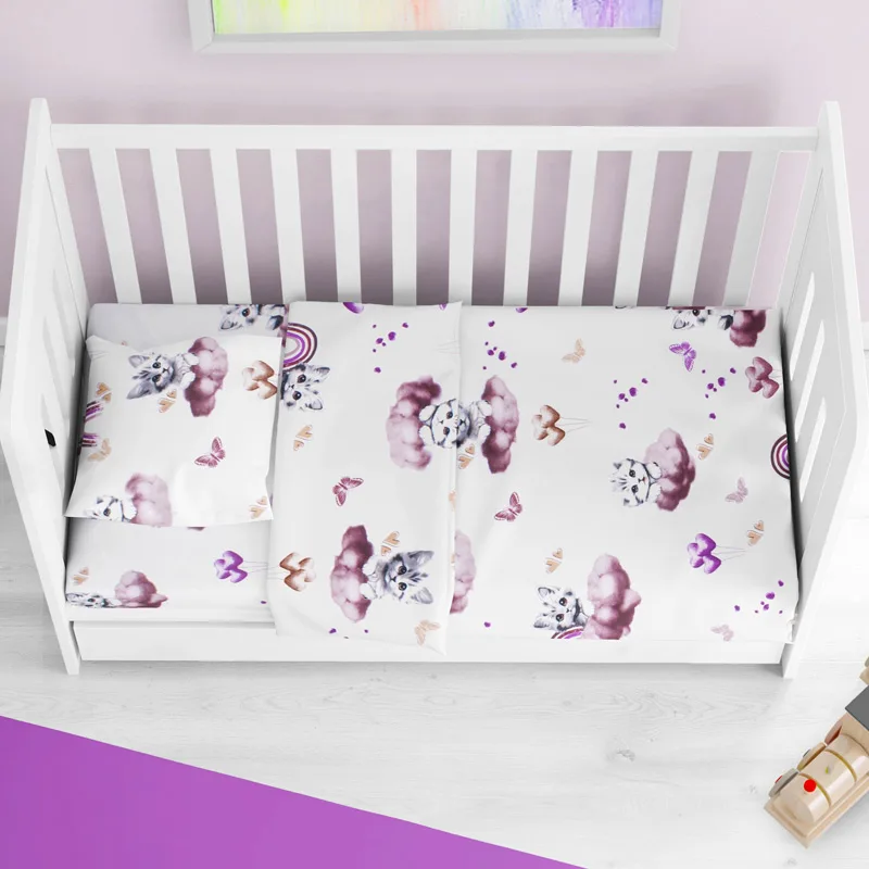 Σεντόνια Κούνιας Σετ Dimcol Kitten 561 Mauve