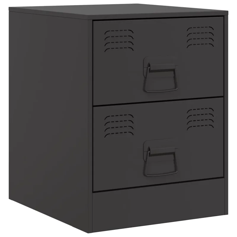 vidaXL Κομοδίνο Μαύρο 34,5 x 39 x 44 εκ. από Χάλυβα