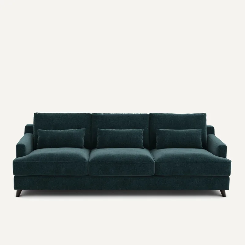 Καναπές από βελούδινο chenille Μ100xΠ197xΥ83cm