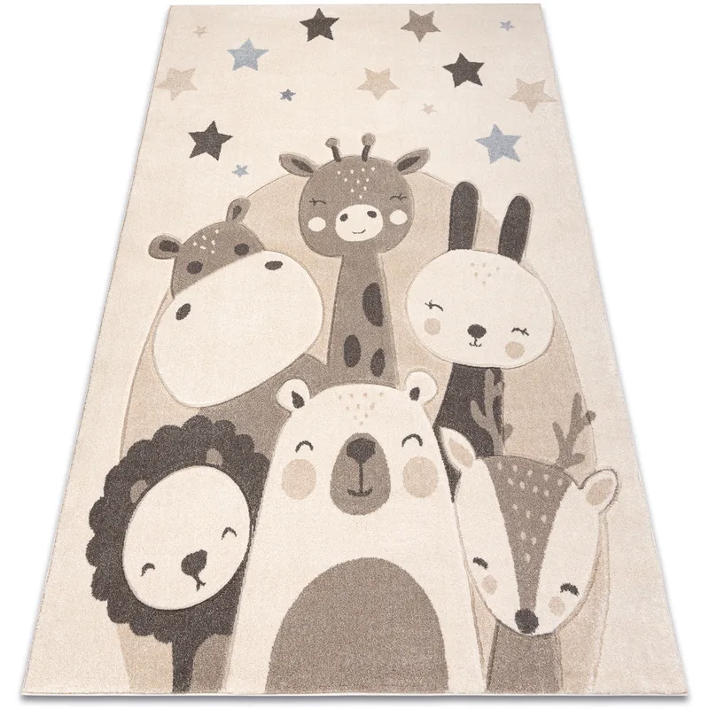 Χαλιά Rugsx Χαλί KIDDO 5637 κρεμ / μπεζ, ζώα, 80x150 cm