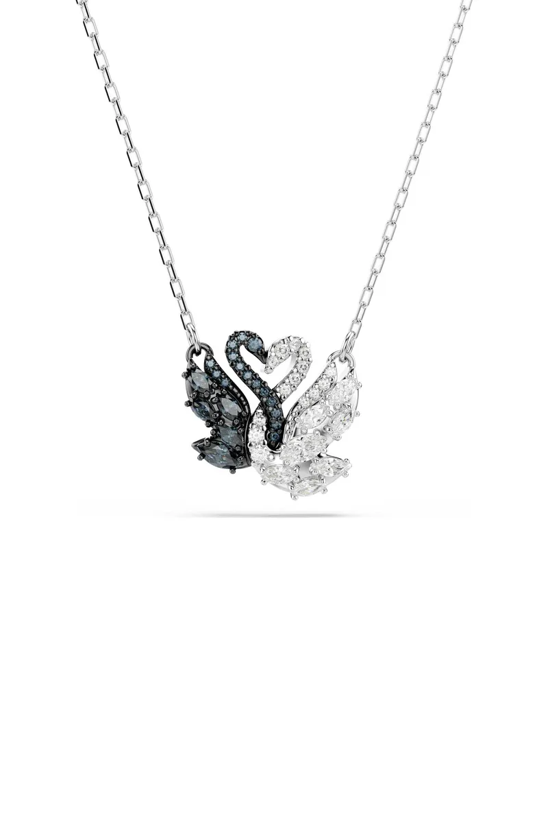 Swarovski γυναικείο μενταγιόν κύκνος, μαύρο, φινίρισμα από διάφορα μέταλλα "Swan" - 5705721