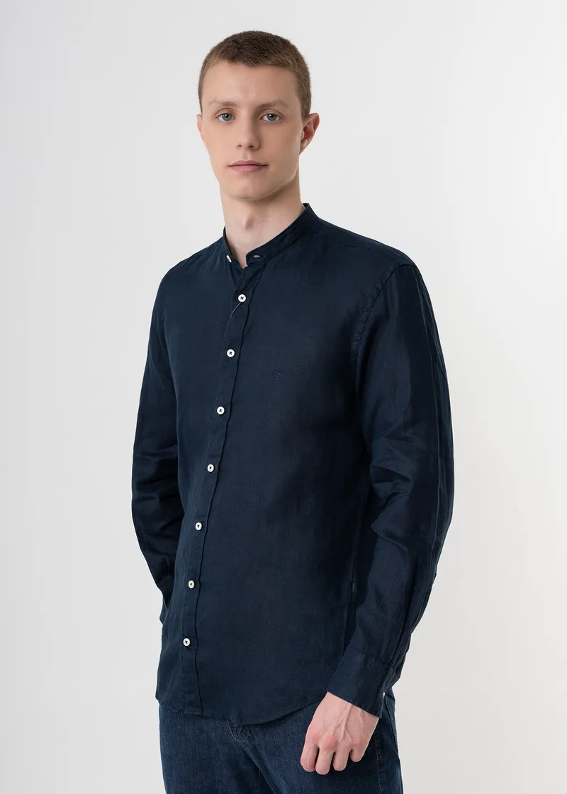 Fynch Hatton Πουκάμισο της σειράς Linen - 1413 6008 685 Navy