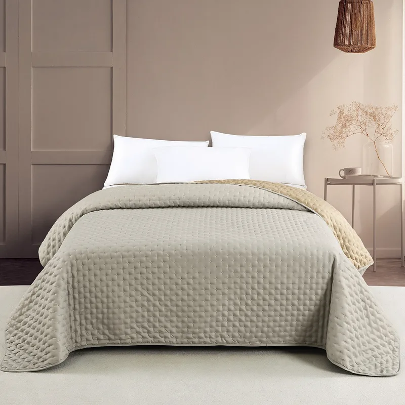 Κουβερλί 2 Όψεων Microfiber Υπέρδιπλο 220x240εκ. Renzo Grey-Μπεζ Melinen 20005654 (Ύφασμα: Microfiber, Χρώμα: Γκρι, Μέγεθος: Υπέρδιπλα) - MELINEN - 20005654