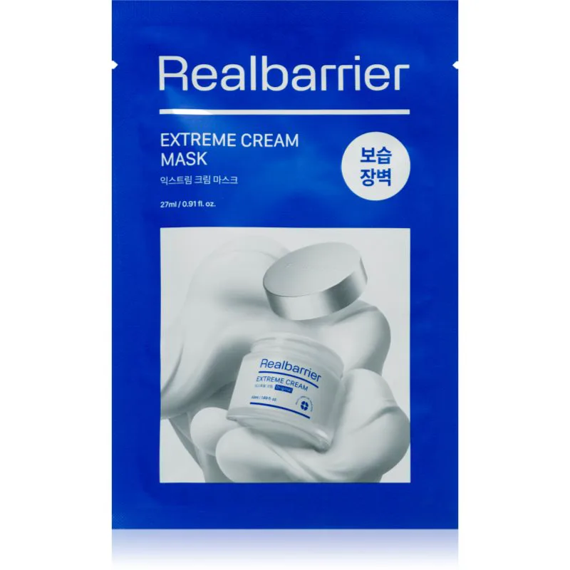 Real Barrier Extreme Cream Mask καταπραϋντική υφασμάτινη μάσκα για έντονη ενυδάτωση επιδερμίδας 27 ml
