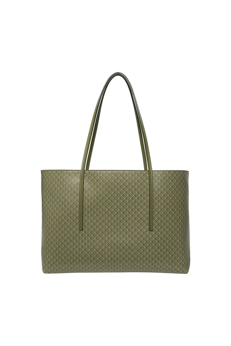 Calvin Klein Jeans γυναικεία τσάντα tote με all-over logo print - LV04F3266G Λαδί