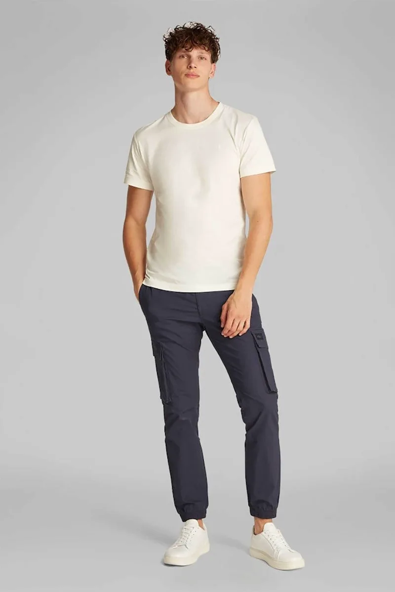 Calvin Klein Jeans ανδρικό παντελόνι cargo μονόχρωμο Skinny Fit - J30J327614 Μπλε Σκούρο