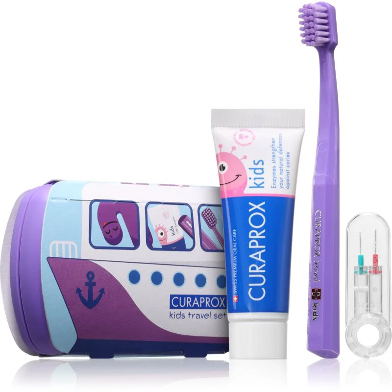 Curaprox Kids Travel Set ταξιδιωτικό σετ σε δόντια, γλώσσα και ούλα για παιδιά
