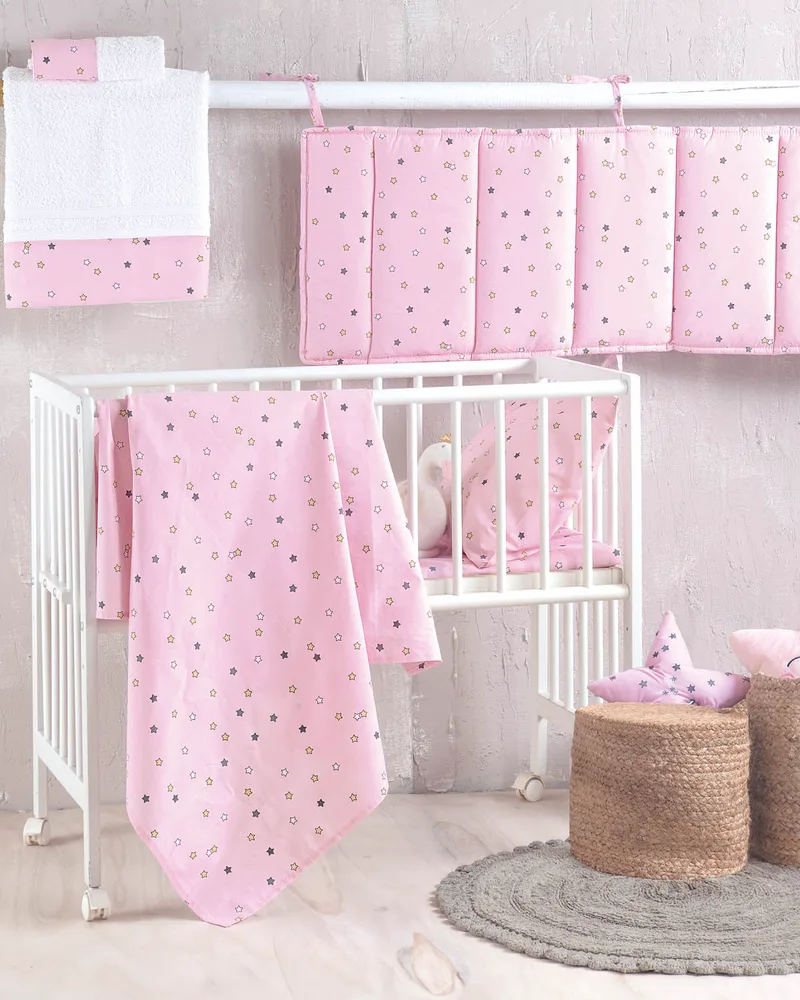 Σετ σεντόνια κούνιας (120Χ160) BLAZE PINK, RYTHMOS HOME