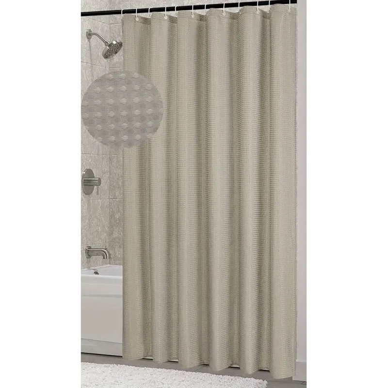 Κουρτίνα Πολυεστερική 180x200cm 115Gsm Με 12 Κρίκους Σε Μπεζ Χρώμα