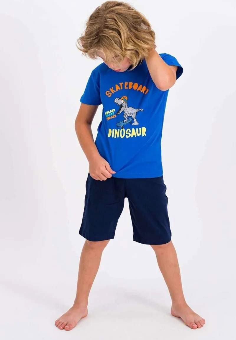 Πιτζάμα παιδική Rolypoly Dinosaur Skate RP1694-Μπλε