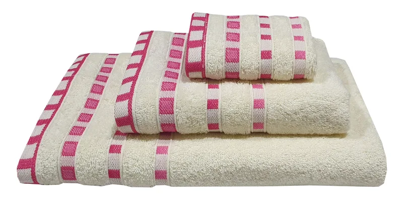 Πετσέτα Βαμβακερή Ζακάρ Χεριών 30x50εκ. Cream-Coral Komvos Home 7000011-12 (Ύφασμα: Βαμβάκι 100%, Χρώμα: Κοραλί , Μέγεθος: Χεριών ) - KOMVOS HOME - 7000011-12