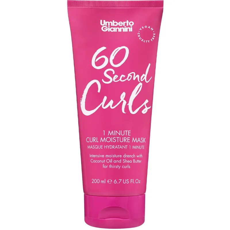 Umberto Giannini 60 Second Curls 1 Minute Moisture Hair Mask Μάσκα Μαλλιών για Εντατική Θρέψη & Ενυδάτωσης σε Ένα Λεπτό με Έλαιο Καρύδας & Βούτυρο Καριτέ 200ml