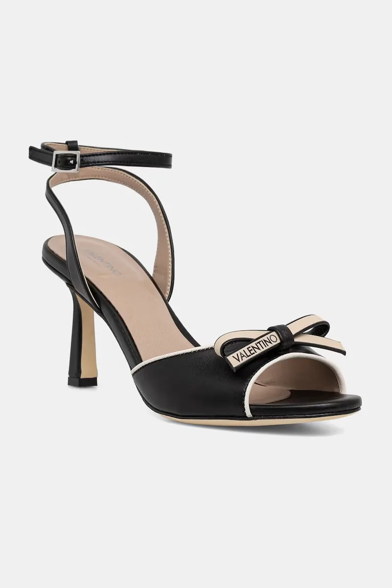 Valentino δερμάτινα σανδάλια ψηλό τακούνι BLACK DRESS