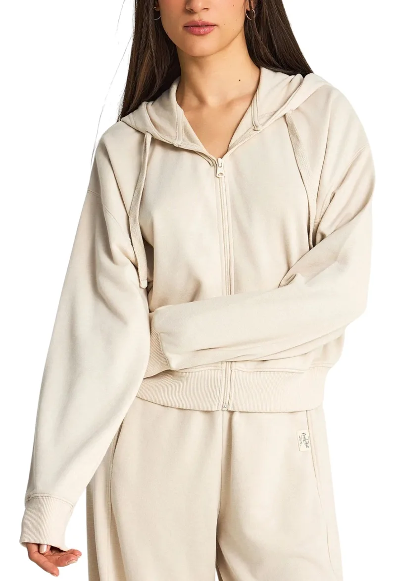 Ζακέτα Funky Buddha Φούτερ FBL013-101-06-CLOUD CREAM Γυναικείο