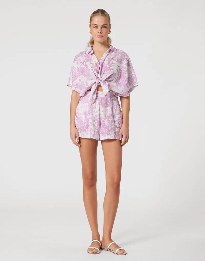 WOMEN'S LINEN SHIRT JUNGLE LILLAC
