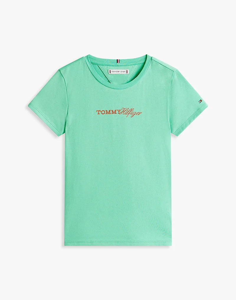 TOMMY HILFIGER TOMMY SCRIPT TEE SS KG0KG09123-2Y-7Y-L5C Green