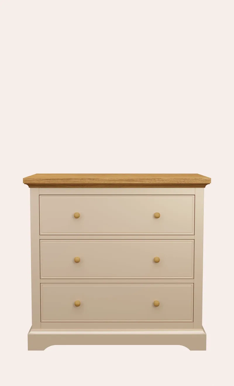 Συρταριέρα Oakham με 3 συρτάρια Cream