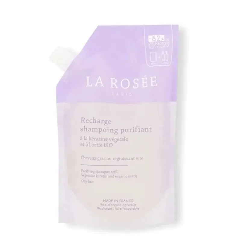 LA ROSÉE Purifying Shampoo Refill with Vegetable Keratin and Organic Nettle 400ml