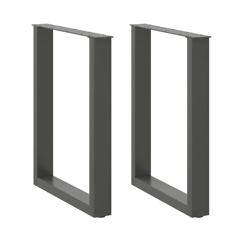 vidaXL Πόδια Τραπεζαρίας σε Σχήμα U 2 τεμ. Ανθρακί 60x(72-73) εκ. Ατσάλι
