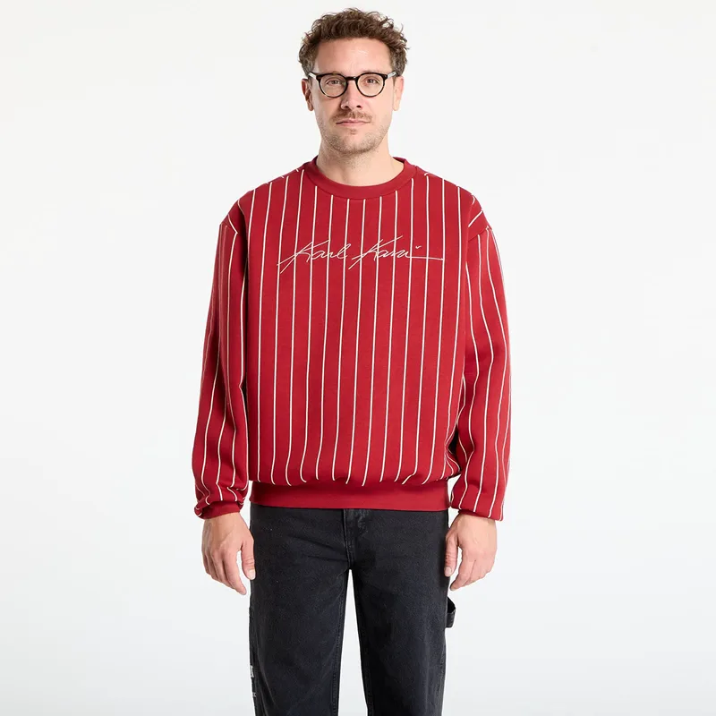 Φούτερ Karl Kani Autograph Pinstripe Sweat Os Crewneck Red S