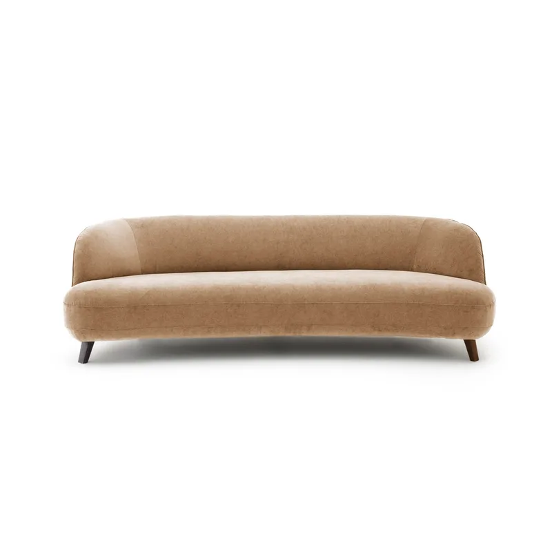Πενταθέσιος καναπές από βελούδο stonewashed Rosebury Μ107xΠ240xΥ75cm
