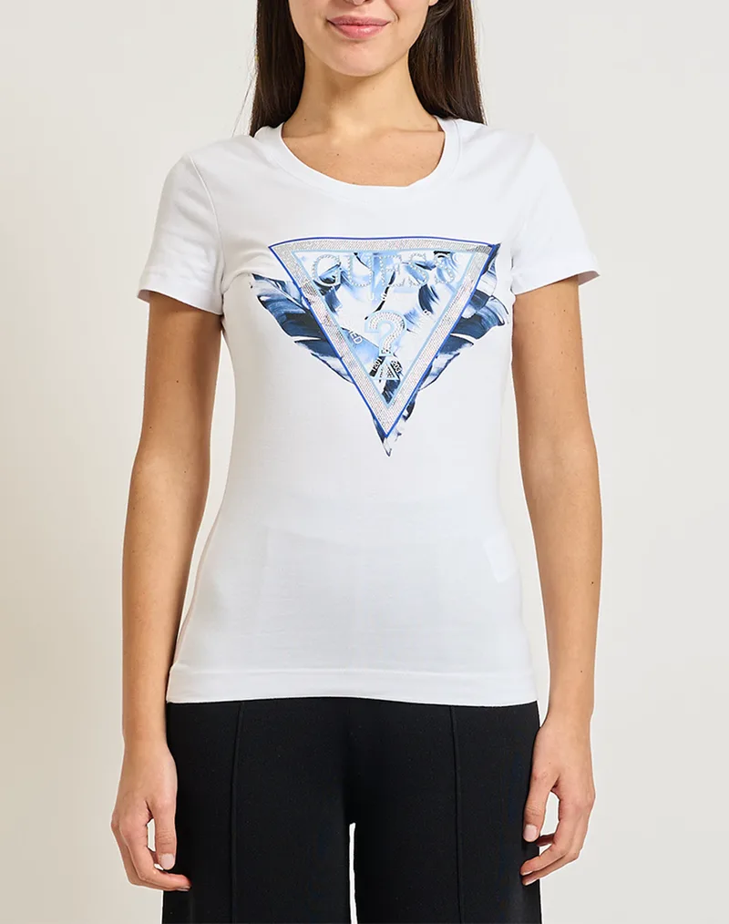 GUESS SS CN FEATHER TRIANGLE TEE ΜΠΛΟΥΖΑ ΓΥΝΑΙΚΕΙΟ W6GI11K3026-G011 White