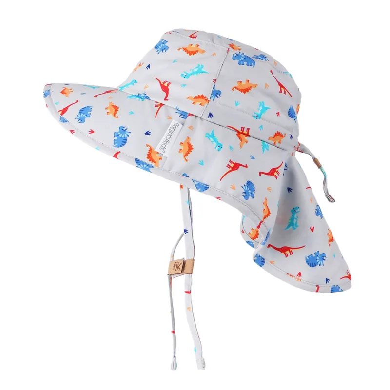 Αντηλιακό Cape Καπέλο 2-4 Ετών UPF50 Sunhat Multi Dino Flapjack FJKCH158M (Μέγεθος: 2-4 Ετών) - FlapJackKids - FJKCH158M