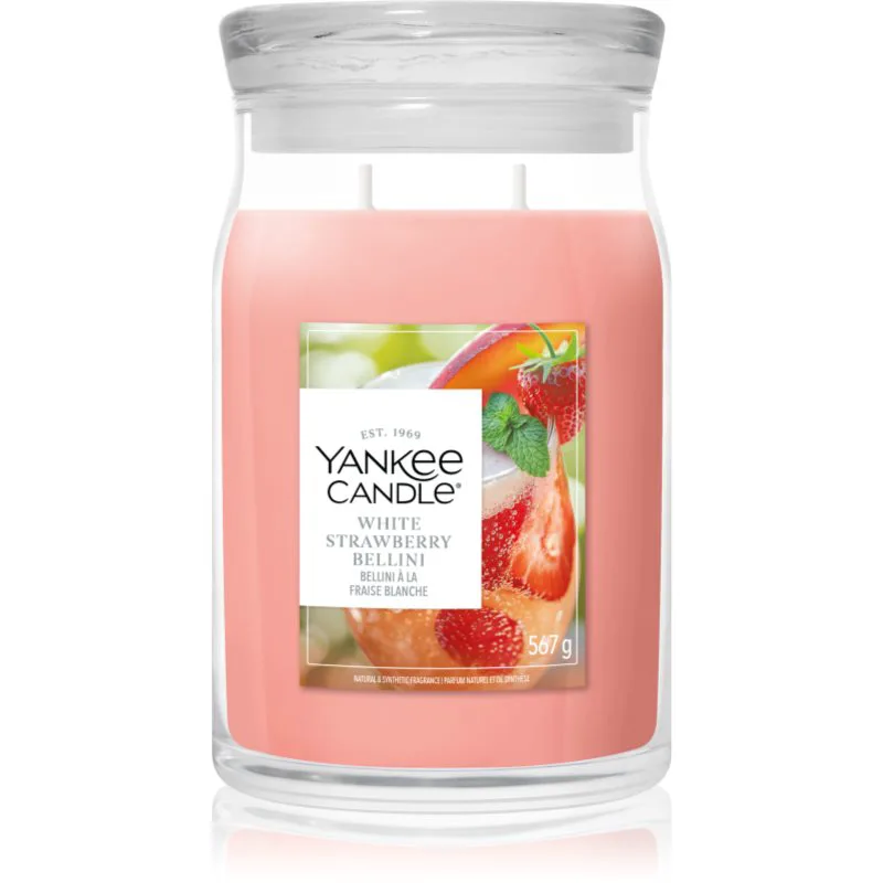 Yankee Candle White Strawberry Bellini αρωματικό κερί 567 γρ
