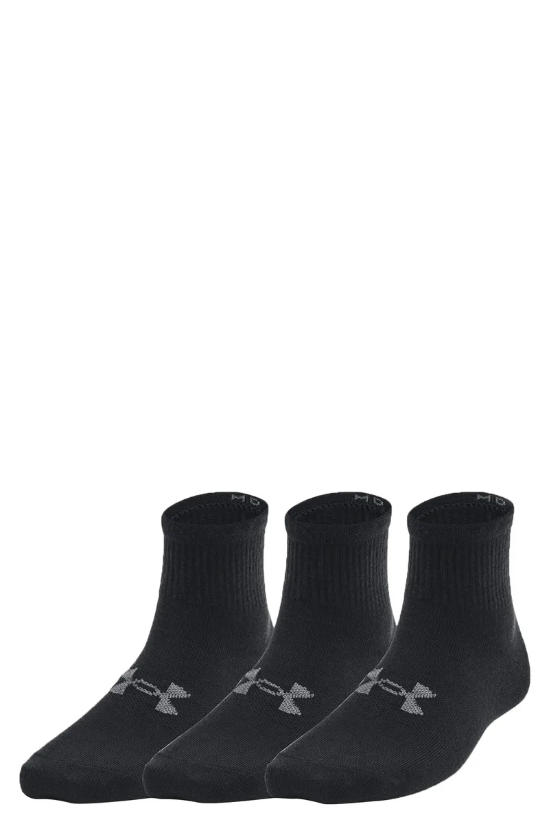 Κάλτσες Under Armour Essential 3pk Qtr Yth 1373091-001 Unisex Παιδικό