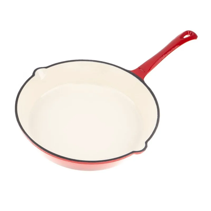 Τηγάνι από Χυτοσίδηρο με Λαβή Kinghoff KH 2262, 26 cm, Εμαγιέ, Κατάλληλο για φούρνο, Κόκκινο