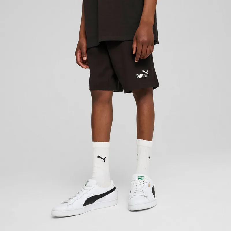 PUMA KIDS ESSENTIALS NO. 1 LOGO JERSEY SHORTS ΜΑΥΡΟ