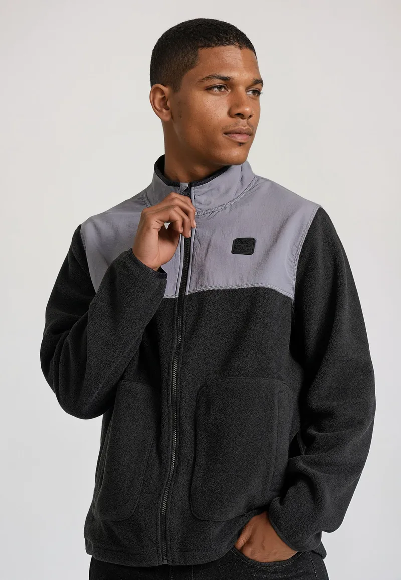 Oversized ζακέτα fleece με rubber logo
