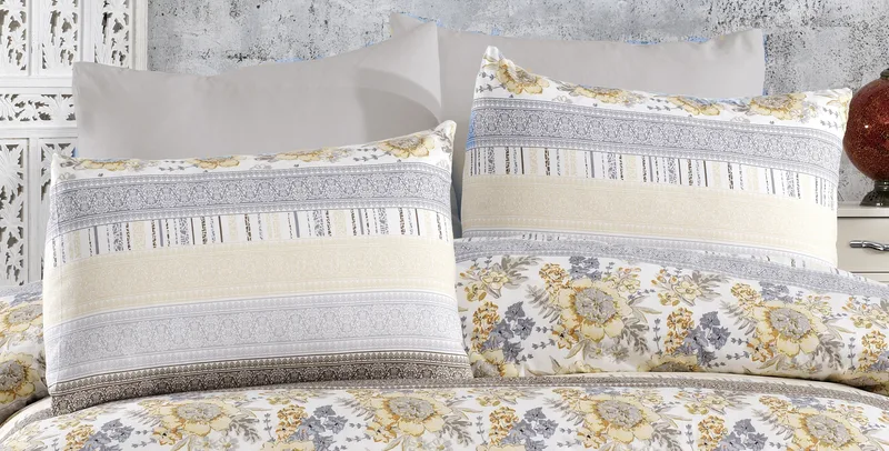 Μαξιλαροθήκη Dimcol Ηλιαχτίδα 370 Grey-Μπεζ 50x70