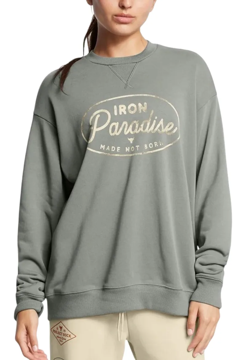 Μπλούζα Μακρυμάνικη Under Armour Pjt Rck W HWT Crew Tools 1386444-709 Γυναικείο