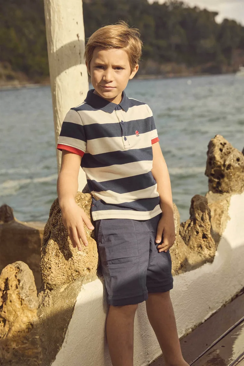 DPAM παιδική μπλούζα για αγόρια "Navy Polo" - 374646 Μπλε Σκούρο