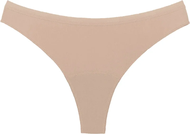 Snuggs Period Underwear Brazilian Light Tencel™ Lyocell Beige Menstrual Panties for Light Periods Size S