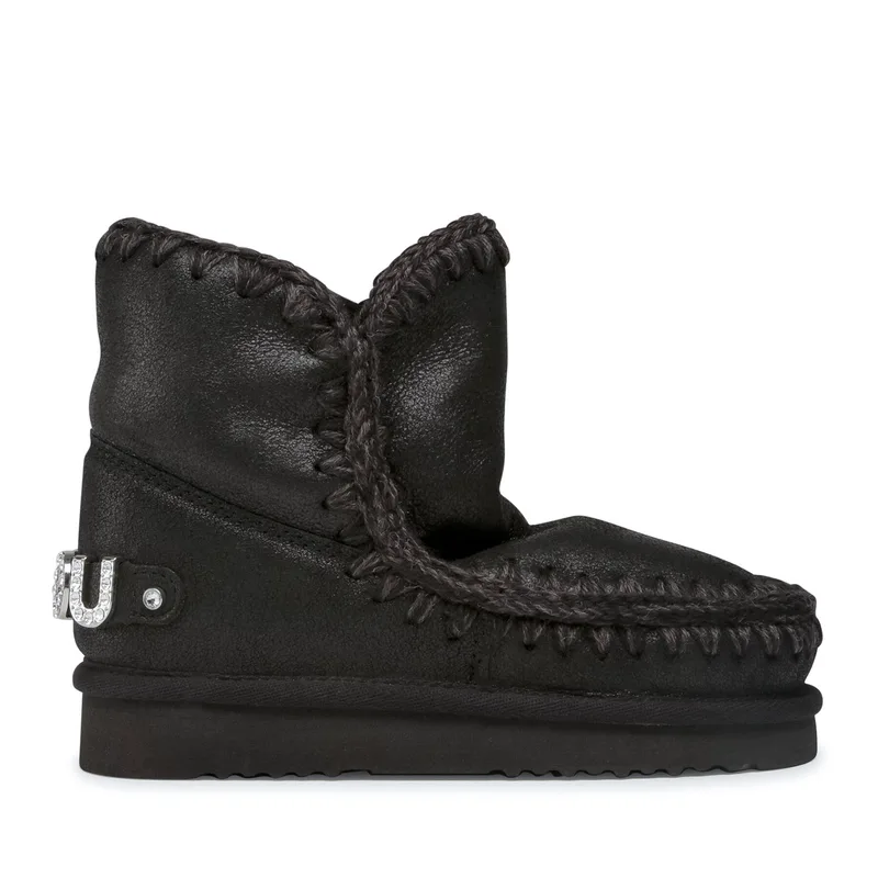 Μπότες Χιονιού Mou Eskimo 18 With Rhinestones Logo Μαύρο