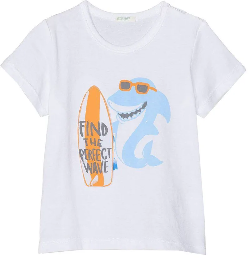 T-SHIRT BENETTON FUNNY WAVE BABY BOY ΛΕΥΚΟ (74 CM)-(9-12 ΜΗΝΩΝ)