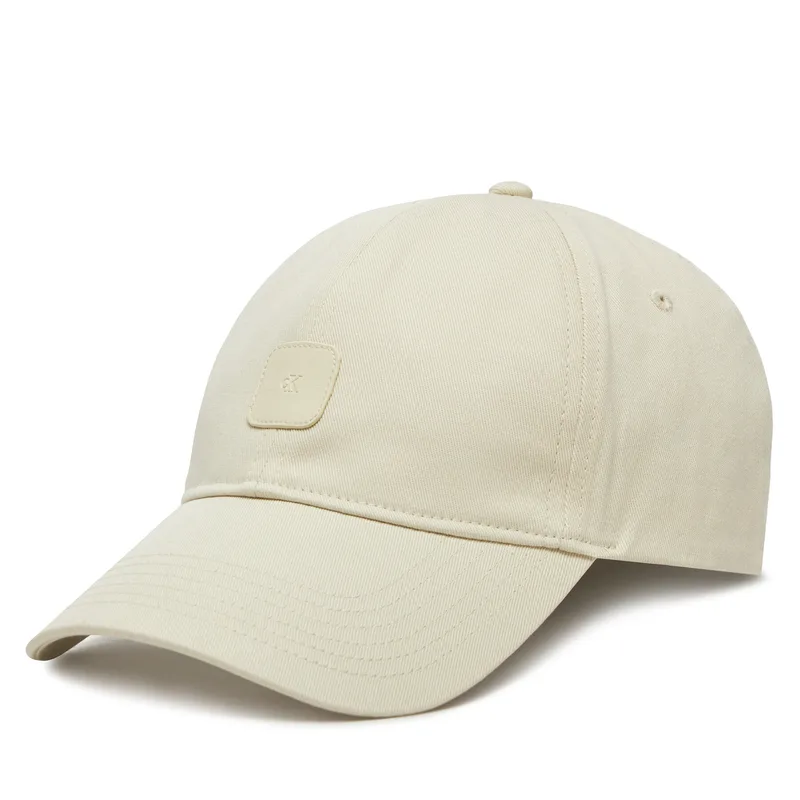 Καπέλο Jockey Calvin Klein Jeans Mono Leather Patch Twill Cap LV04K5052G Λευκό