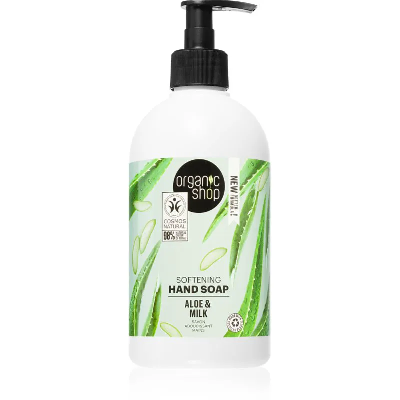 Organic Shop Organic Aloe & Milk Υγρό σαπούνι περιποίησης χεριών 500 ml