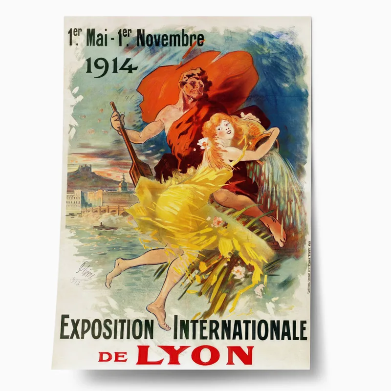 Πόστερ 1914 EXPOSITION INTERNATIONALE DE LYON