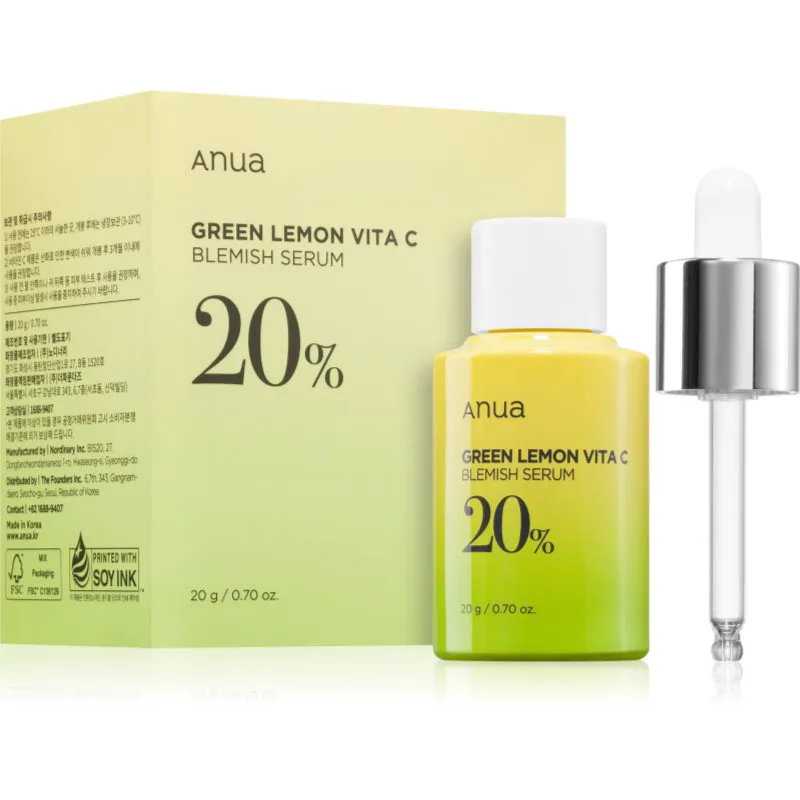 Anua Green Lemon Vita C Blemish Serum λαμπρυντικός ορός με βιταμίνη C για προβληματική επιδερμίδα, ακμή 20 ml