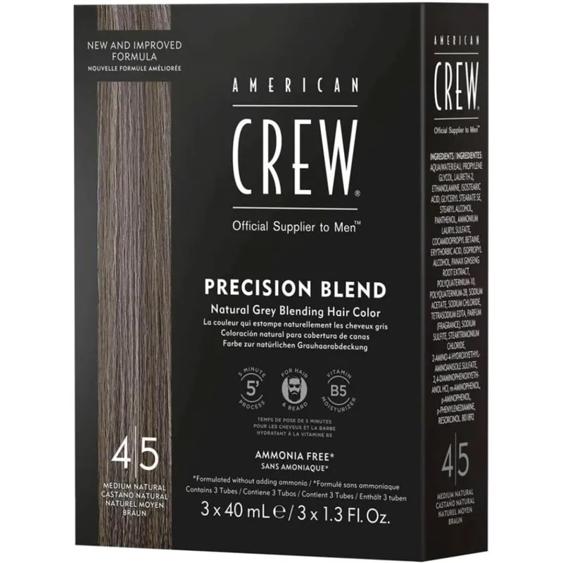 American Crew Precision Blend Natural Grey Blending Hair Color - Natural Brown 4/5 (3x40ml)